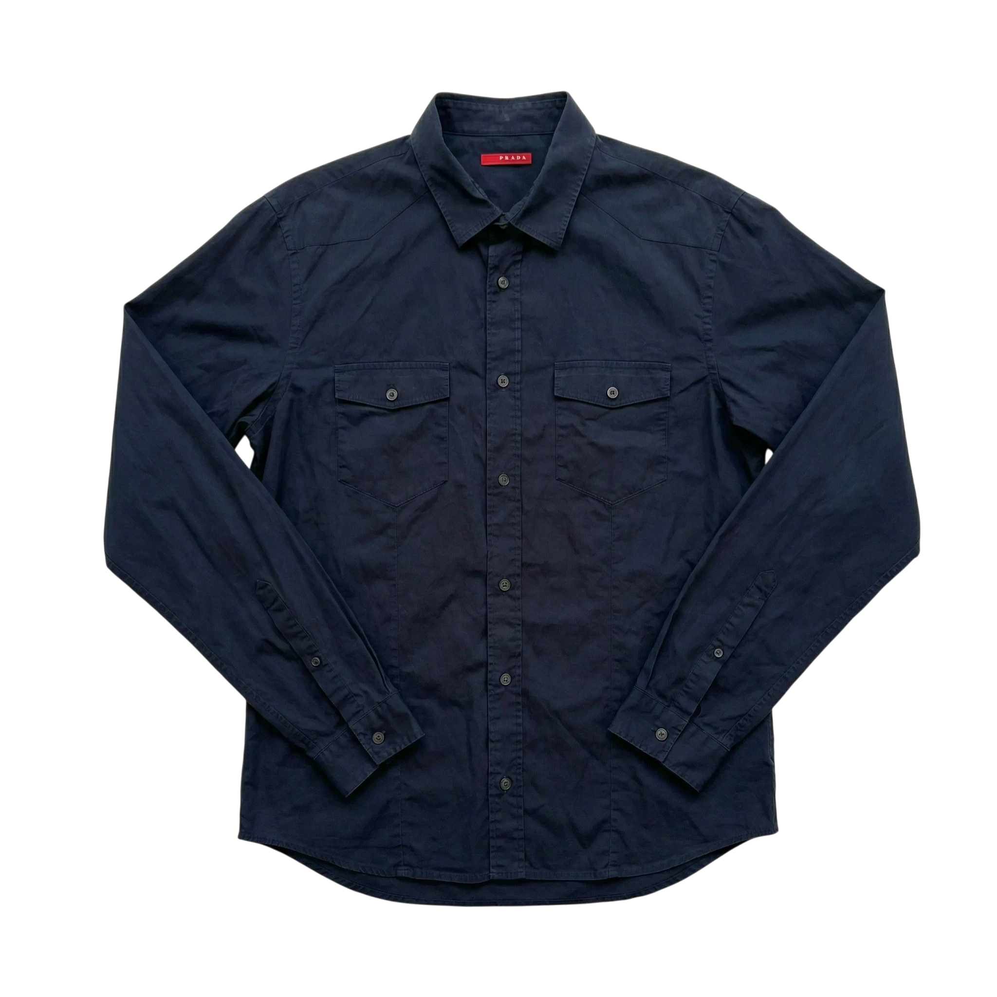 Prada Koszula Granatowa L Vintage Streetwear Retro - widok ogólny przód vintage