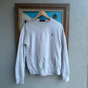 Ralph Lauren Bluza Crewneck Biała M Vintage Streetwear - zdjęcie 2