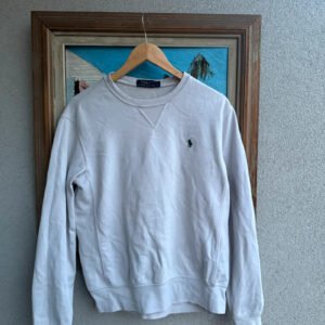 Ralph Lauren Bluza Crewneck Biała M Vintage Streetwear - zdjęcie 4