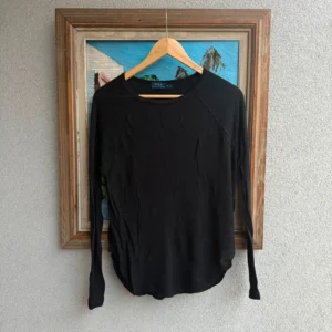 Ralph Lauren Bluzka Longsleeve Czarna M Vintage Streetwear - zdjęcie 2