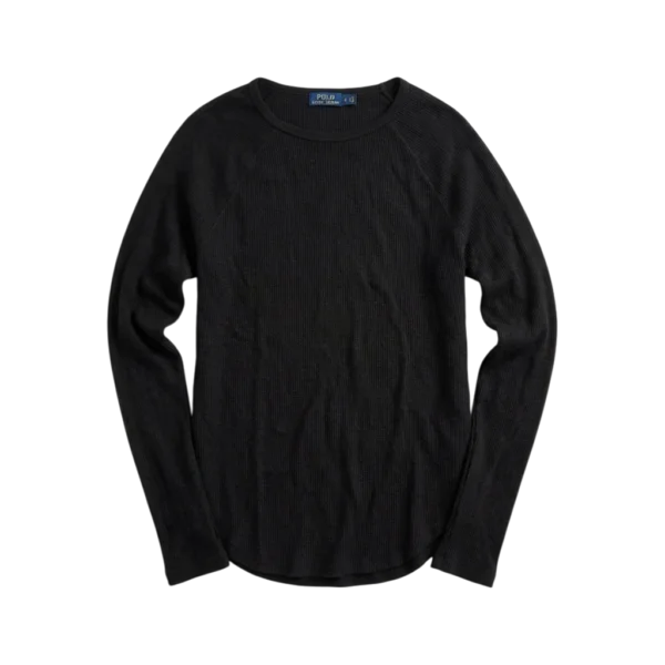 Ralph Lauren Bluzka Longsleeve Czarna M Vintage Streetwear - widok ogólny przód vintage