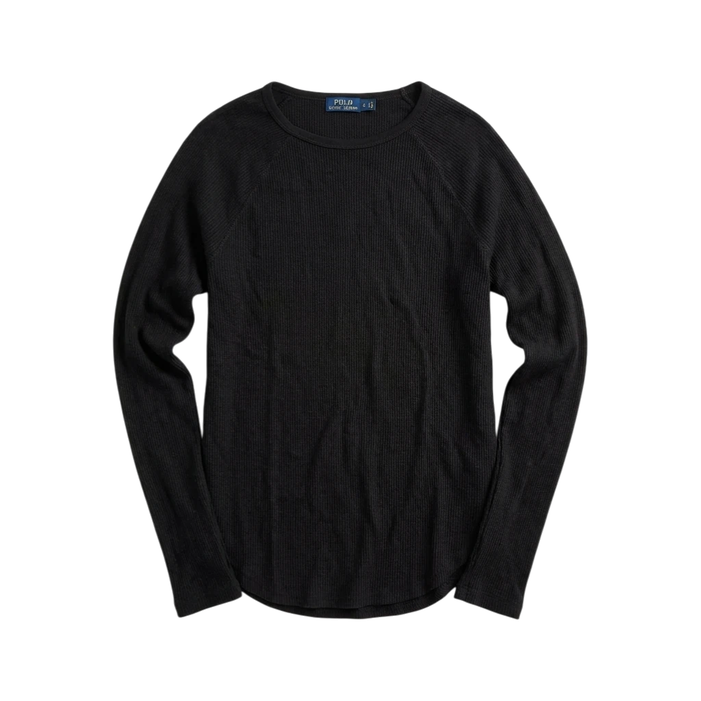 Ralph Lauren Bluzka Longsleeve Czarna M Vintage Streetwear - widok ogólny przód vintage