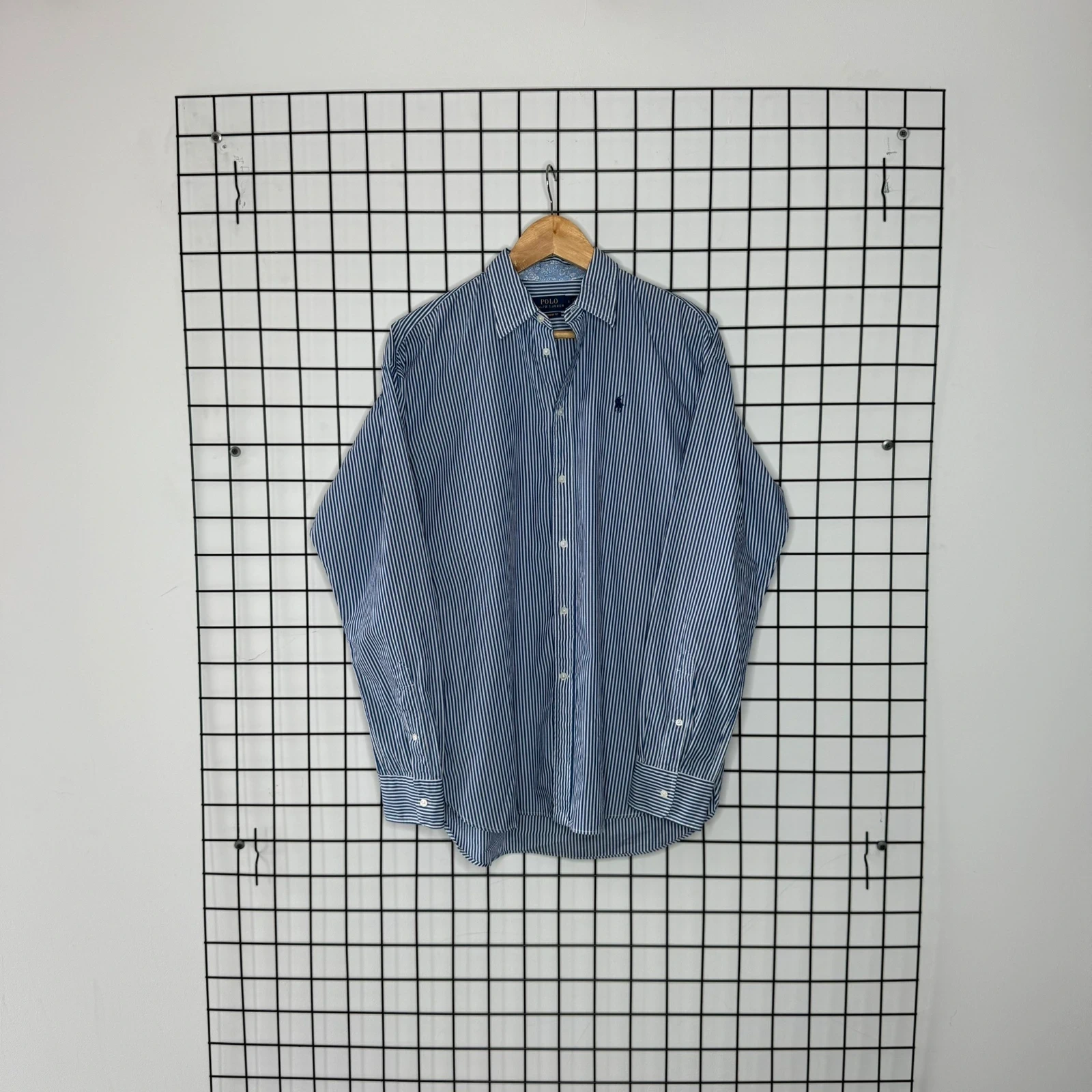 Ralph Lauren Koszula w Paski L Vintage Streetwear Retro - widok ogólny przód vintage