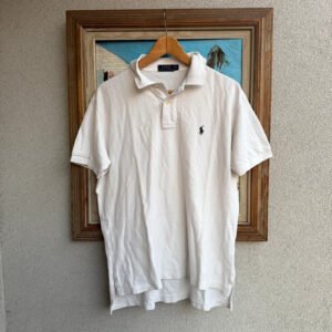 Ralph Lauren Koszulka Polo Biała L Vintage Streetwear - zdjęcie 2