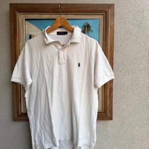 Ralph Lauren Koszulka Polo Biała L Vintage Streetwear - zdjęcie 3