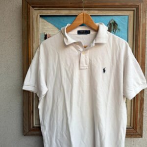 Ralph Lauren Koszulka Polo Biała L Vintage Streetwear - zdjęcie 4