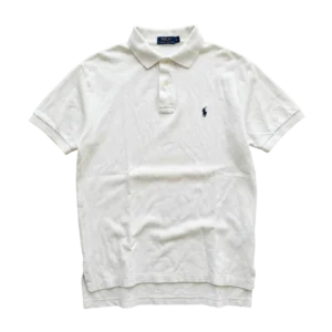 Ralph Lauren Koszulka Polo Biała L Vintage Streetwear - widok ogólny przód vintage