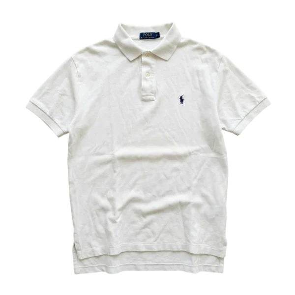 Ralph Lauren Koszulka Polo Biała L Vintage Streetwear - widok ogólny przód vintage