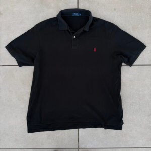 Ralph Lauren Koszulka Polo Czarna XXXL Vintage Streetwear - zdjęcie 2