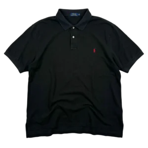 Ralph Lauren Koszulka Polo Czarna XXXL Vintage Streetwear - widok ogólny przód vintage