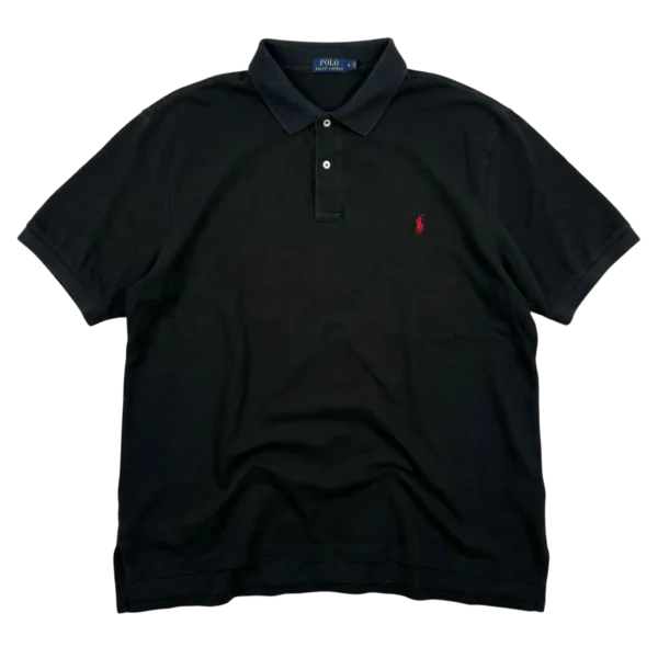 Ralph Lauren Koszulka Polo Czarna XXXL Vintage Streetwear - widok ogólny przód vintage