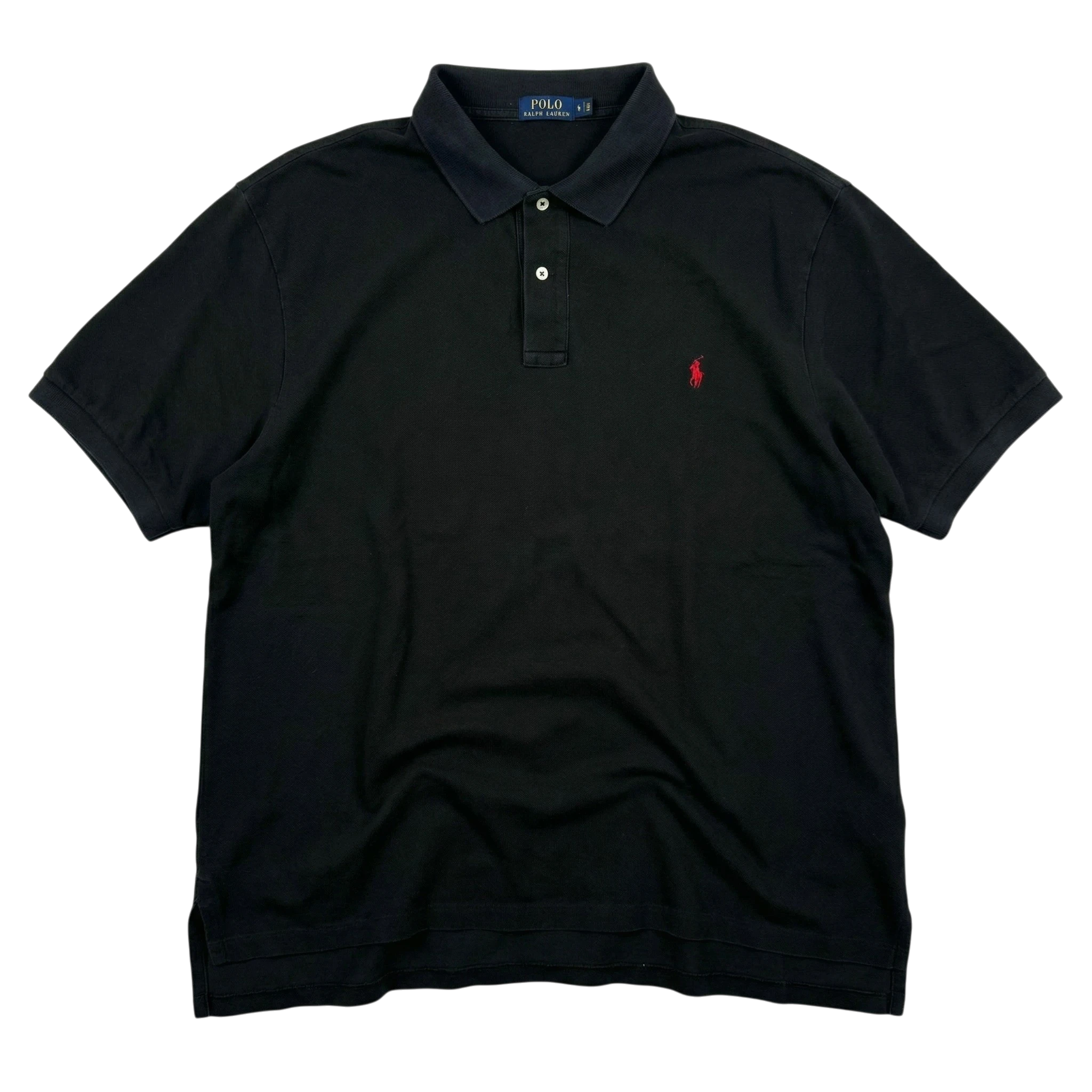 Ralph Lauren Koszulka Polo Czarna XXXL Vintage Streetwear - widok ogólny przód vintage