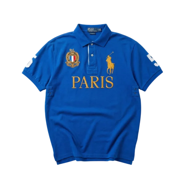 Ralph Lauren Koszulka Polo Paris Drip XL Vintage Streetwear - widok ogólny przód vintage