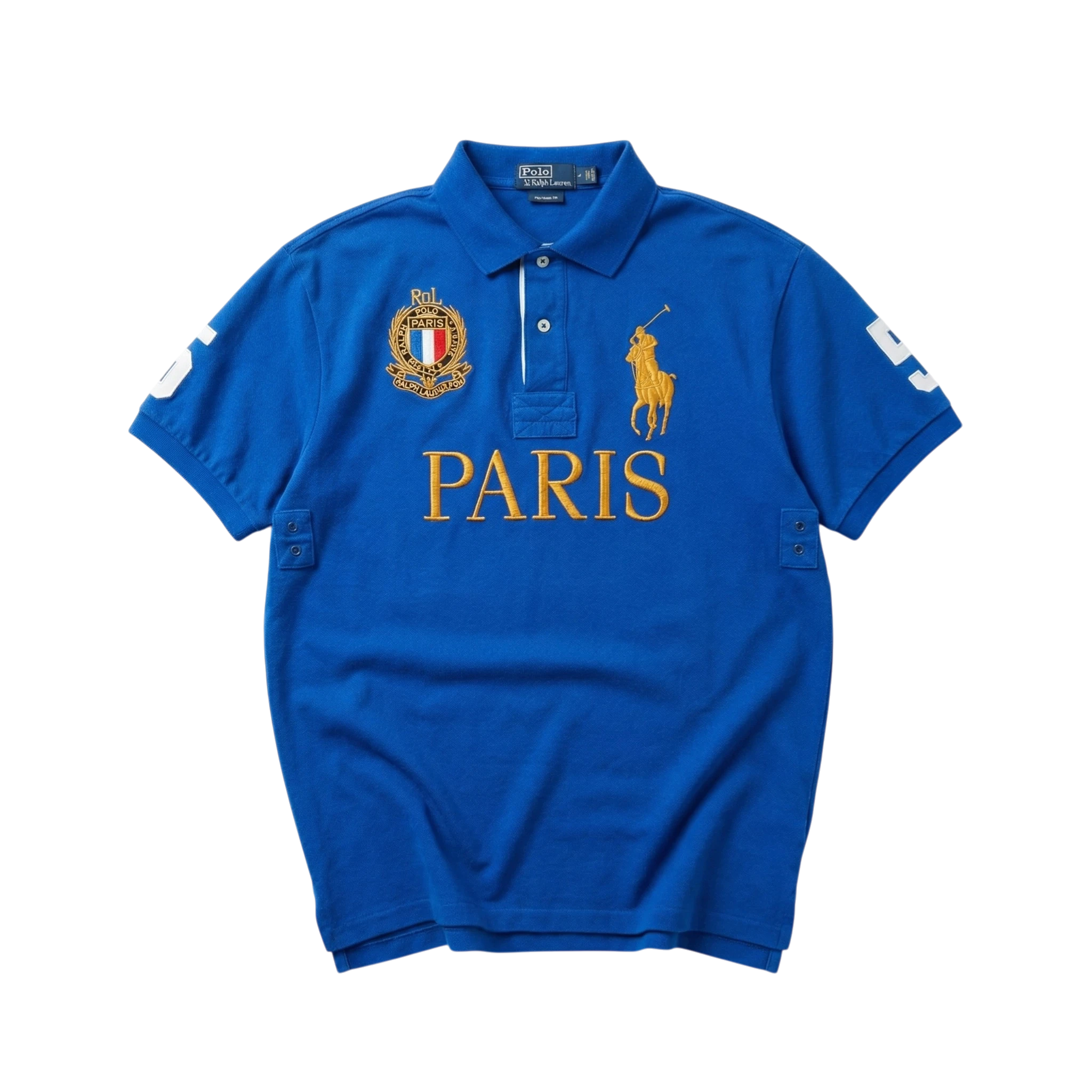 Ralph Lauren Koszulka Polo Paris Drip XL Vintage Streetwear - widok ogólny przód vintage