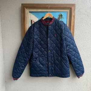 Ralph Lauren Kurtka Pikowana Granatowa M Vintage Streetwear - zdjęcie 2