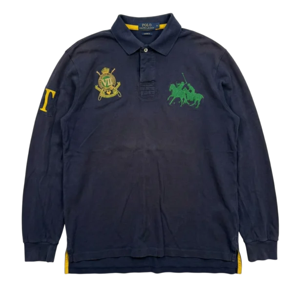 Ralph Lauren Polo Longsleeve Spellout XXL Vintage Retro - widok ogólny przód vintage