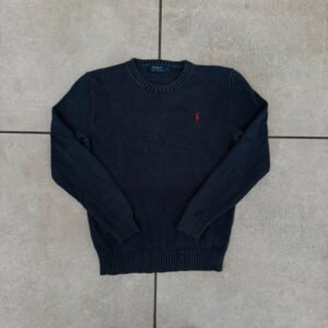 Ralph Lauren Sweter Granatowy Logo M Vintage Streetwear - zdjęcie 2