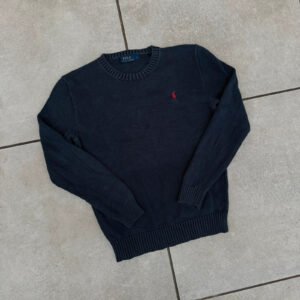 Ralph Lauren Sweter Granatowy Logo M Vintage Streetwear - zdjęcie 3