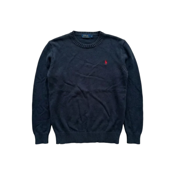Ralph Lauren Sweter Granatowy Logo M Vintage Streetwear - widok ogólny przód vintage