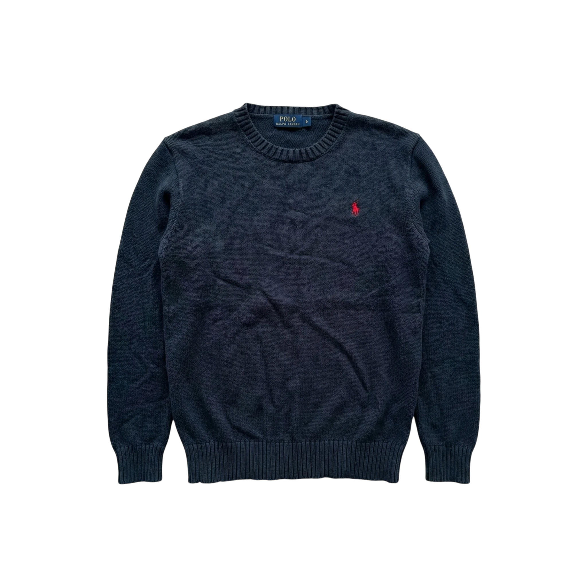 Ralph Lauren Sweter Granatowy Logo M Vintage Streetwear - widok ogólny przód vintage