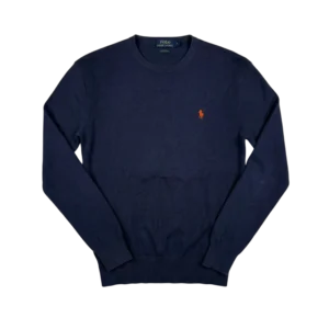 Ralph Lauren Sweter Granatowy z Haftem M Vintage Streetwear - widok ogólny przód vintage