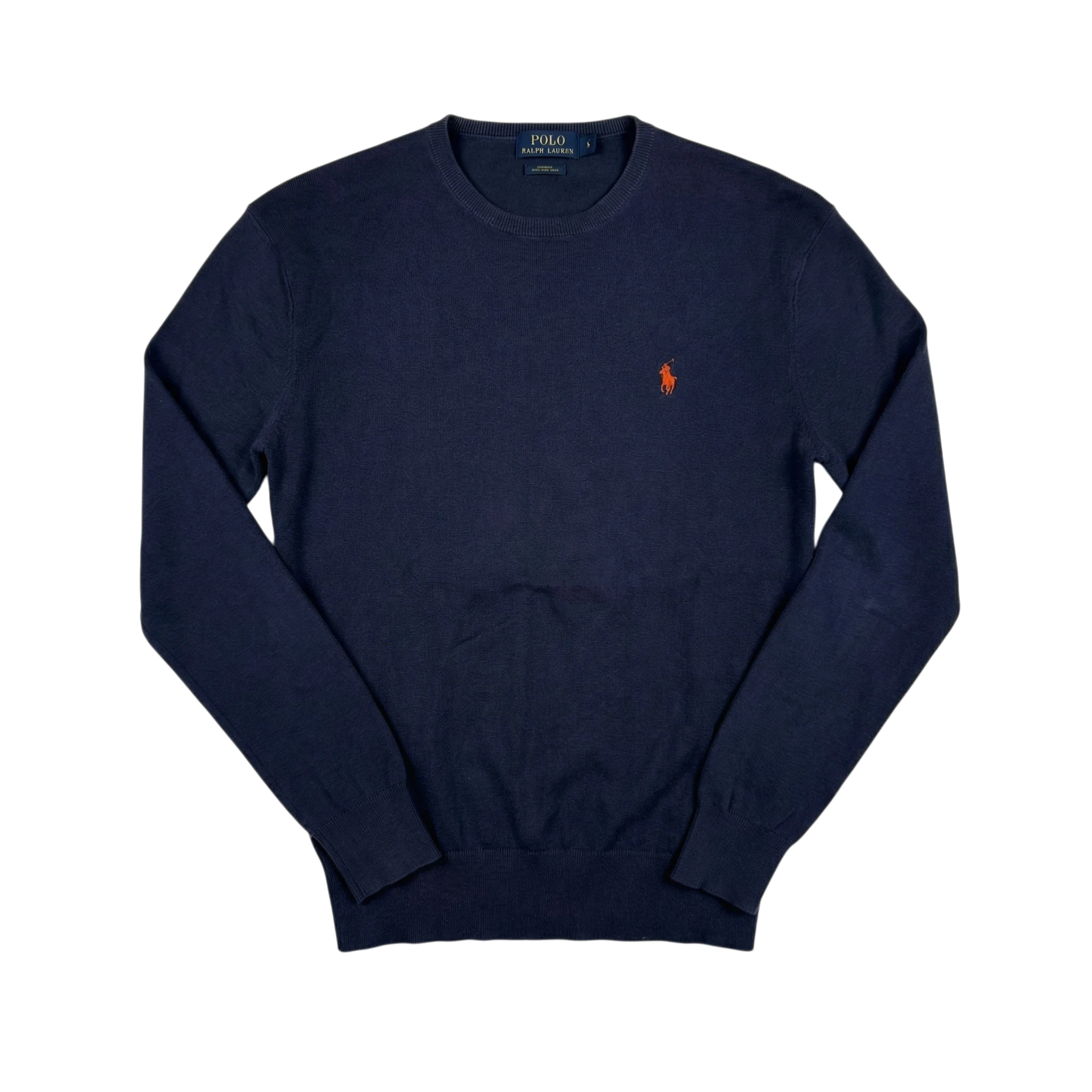 Ralph Lauren Sweter Granatowy z Haftem M Vintage Streetwear - widok ogólny przód vintage