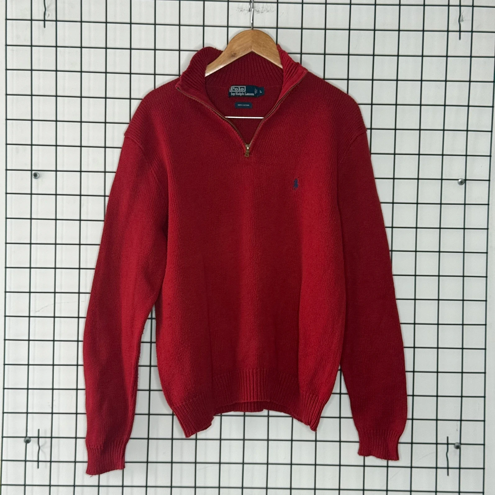 Ralph Lauren Sweter Half Zip XL Vintage Streetwear Retro - widok ogólny przód vintage