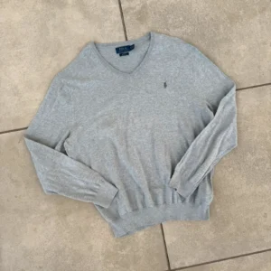Ralph Lauren Sweter V-Neck Szary XXXL Vintage Streetwear - zdjęcie 3