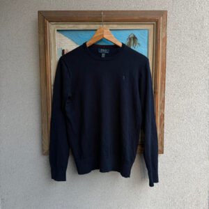 Ralph Lauren Sweter Wełniany Granatowy M Vintage Streetwear - zdjęcie 2