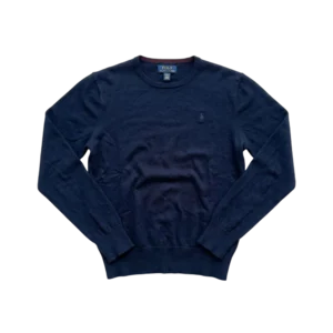Ralph Lauren Sweter Wełniany Granatowy M Vintage Streetwear - widok ogólny przód vintage