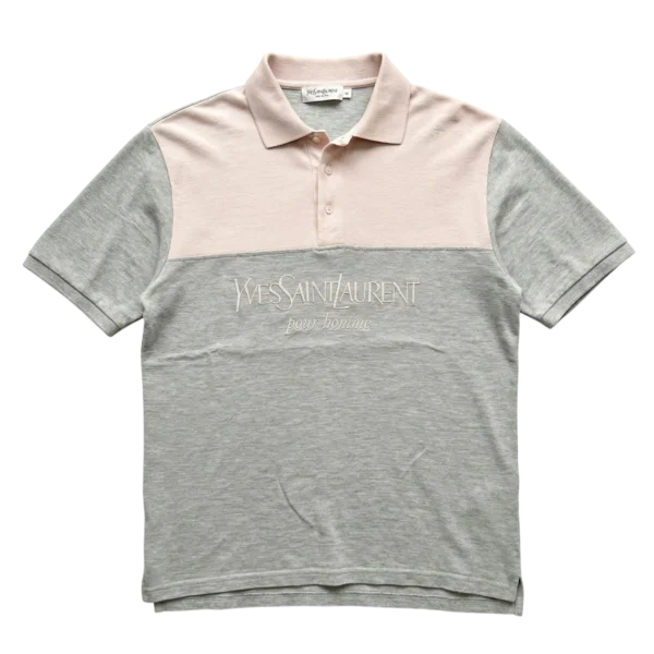 Saint Laurent Koszulka Polo Spellout XL Vintage - widok ogólny przód vintage