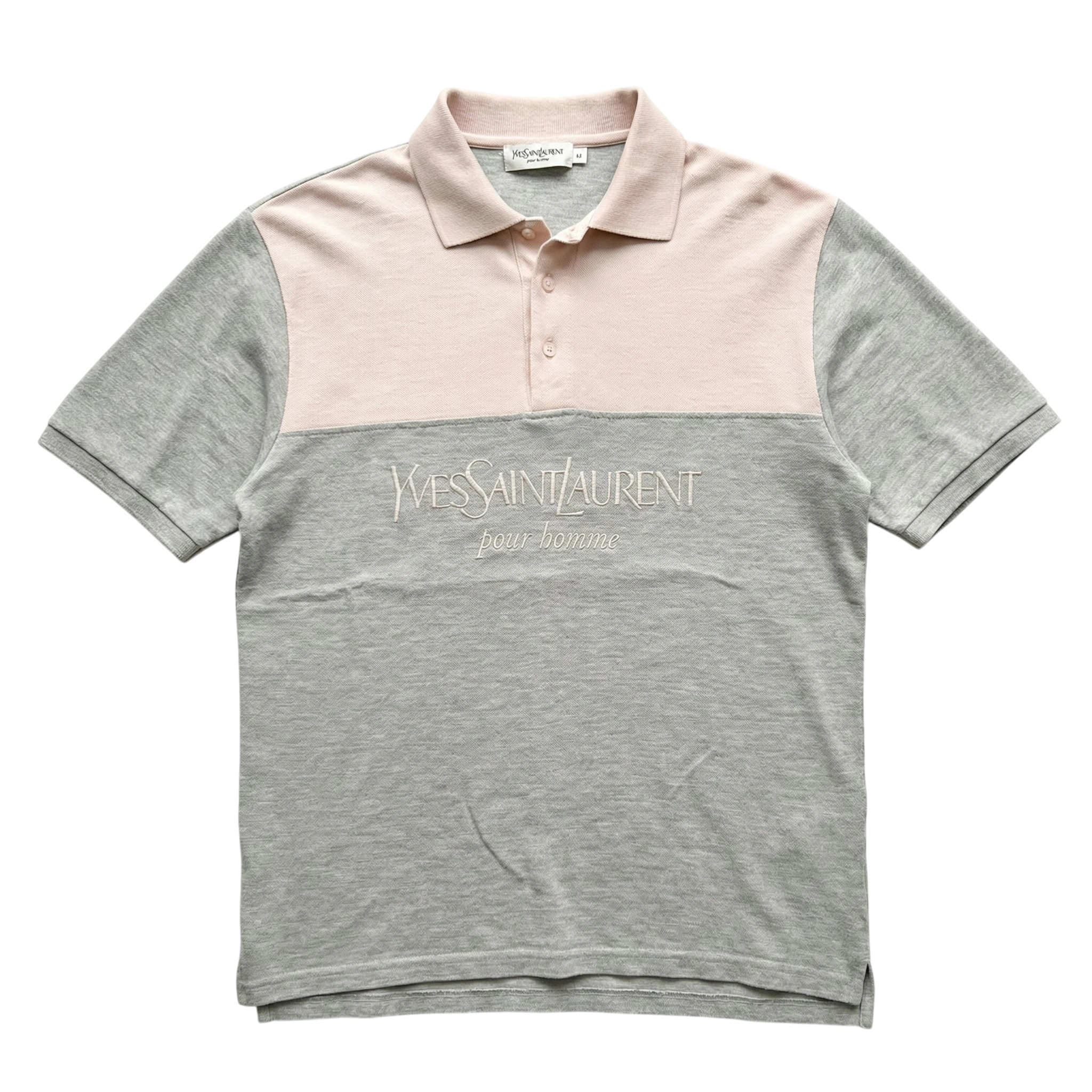 Saint Laurent Koszulka Polo Spellout XL Vintage - widok ogólny przód vintage