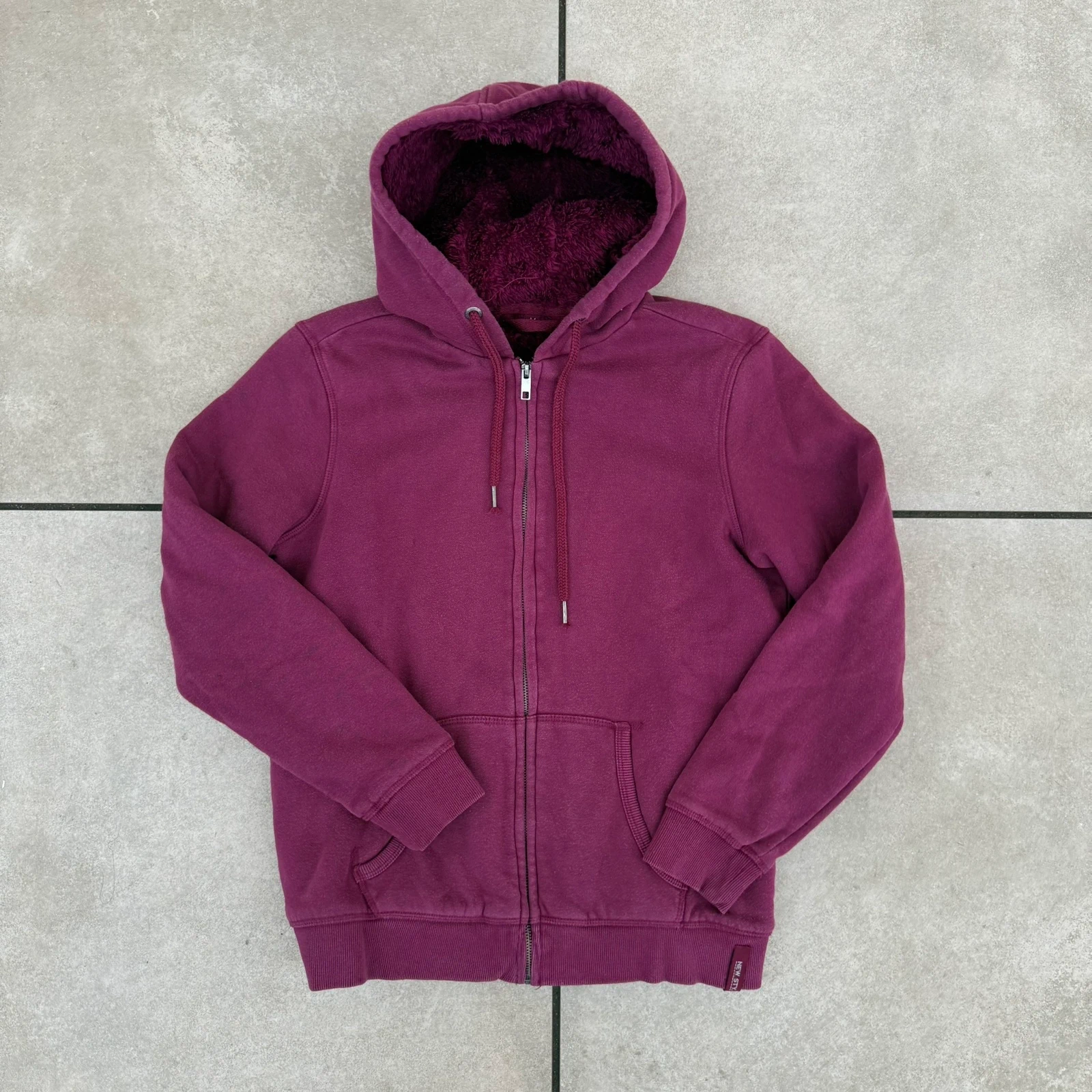 Sherpa Bluza Fioletowa M Vintage Streetwear Retro - widok ogólny przód vintage