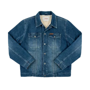 Sherpa Kurtka S.Oliver Niebieska XL Vintage Streetwear - widok ogólny przód vintage