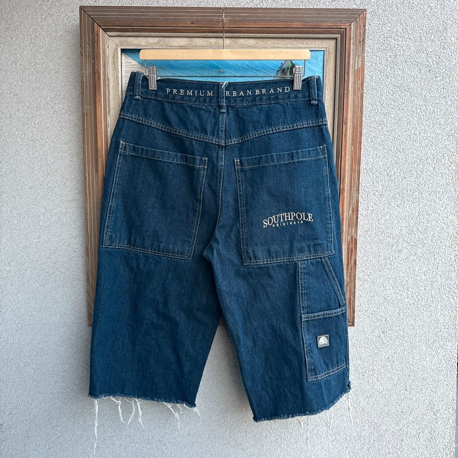 Southpole Spodenki Baggy Hip Hop XL Vintage Streetwear - widok ogólny przód vintage