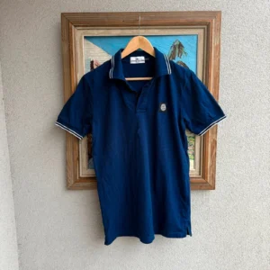 Stone Island Koszulka Polo Granatowa L Vintage Streetwear - zdjęcie 2