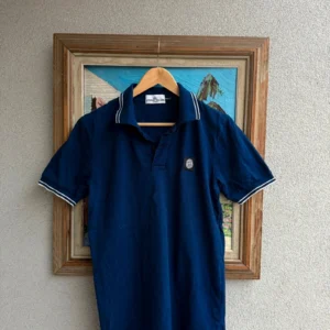 Stone Island Koszulka Polo Granatowa L Vintage Streetwear - zdjęcie 3