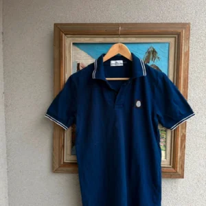 Stone Island Koszulka Polo Granatowa L Vintage Streetwear - zdjęcie 4