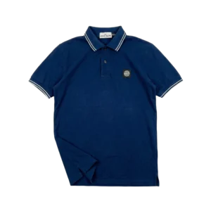 Stone Island Koszulka Polo Granatowa L Vintage Streetwear - widok ogólny przód vintage