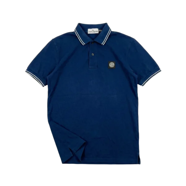 Stone Island Koszulka Polo Granatowa L Vintage Streetwear - widok ogólny przód vintage