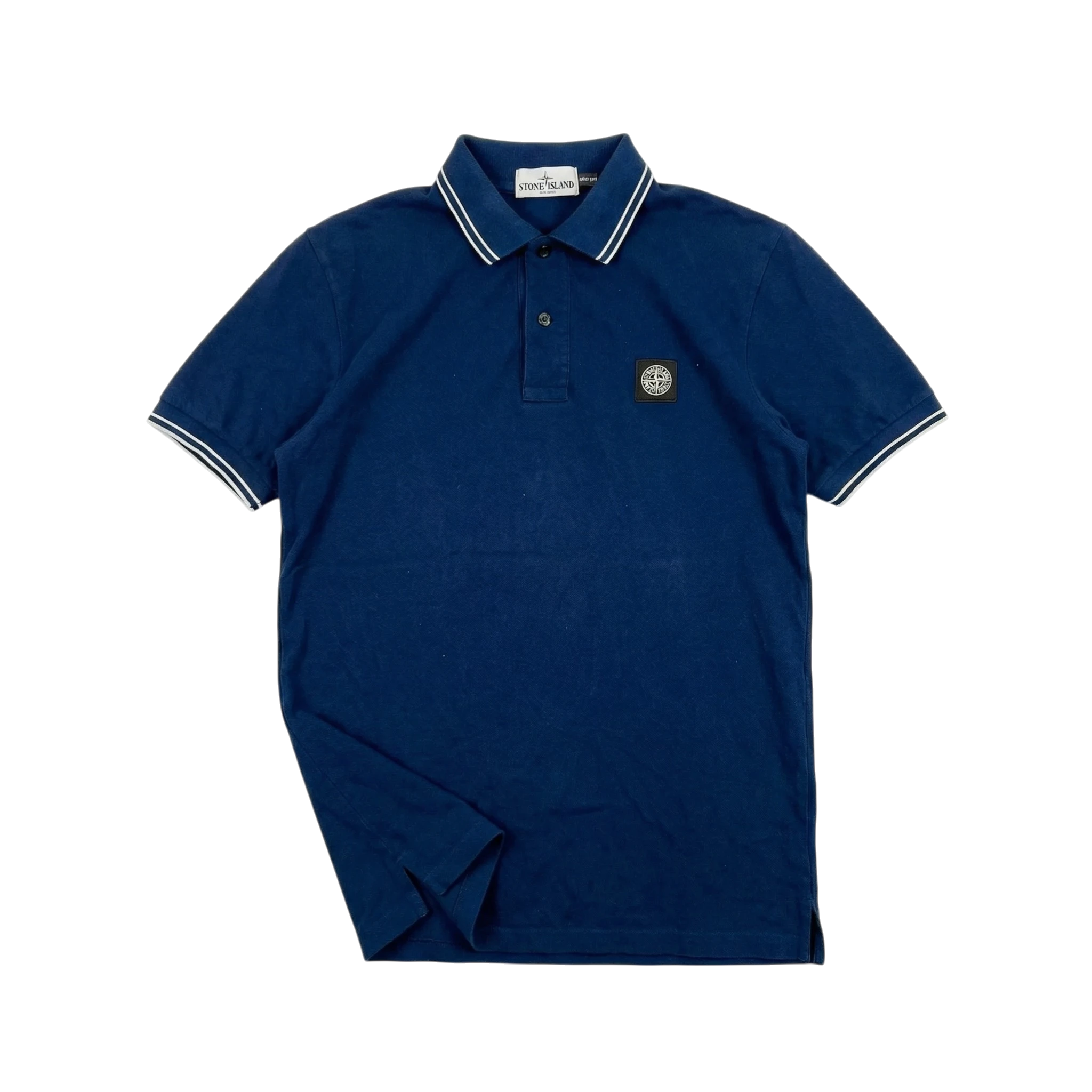 Stone Island Koszulka Polo Granatowa L Vintage Streetwear - widok ogólny przód vintage