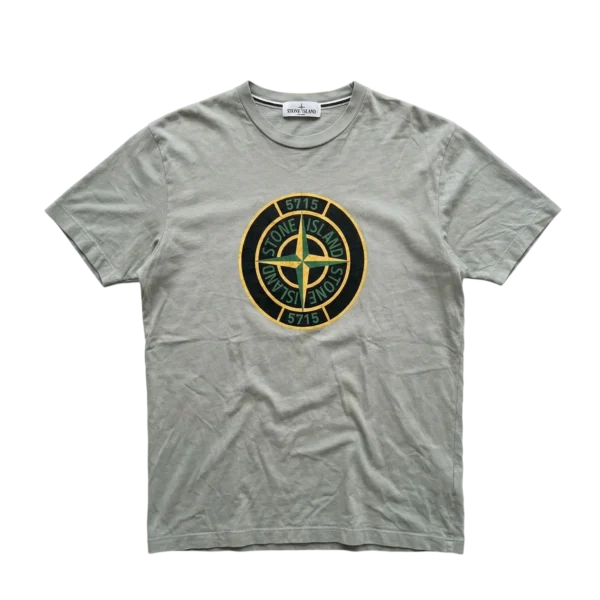 Stone Island Koszulka z Logo Szara XL Vintage Streetwear - widok ogólny przód vintage