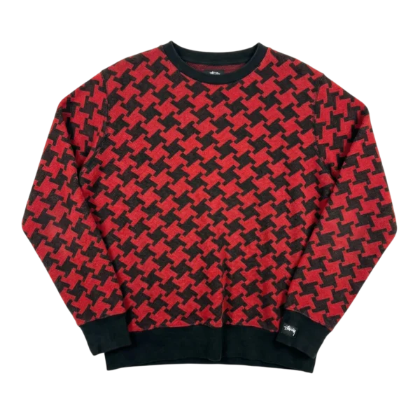 Stüssy Koszulka Longsleeve Czerwona L Vintage Streetwear - widok ogólny przód vintage