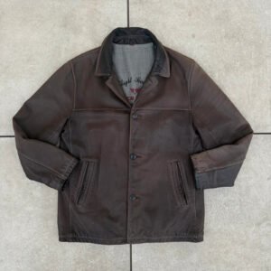 The Genuine Leather Kurtka Skórzana Brązowa XL Vintage Retro - zdjęcie 2
