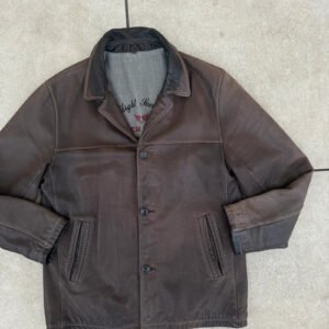The Genuine Leather Kurtka Skórzana Brązowa XL Vintage Retro - zdjęcie 4