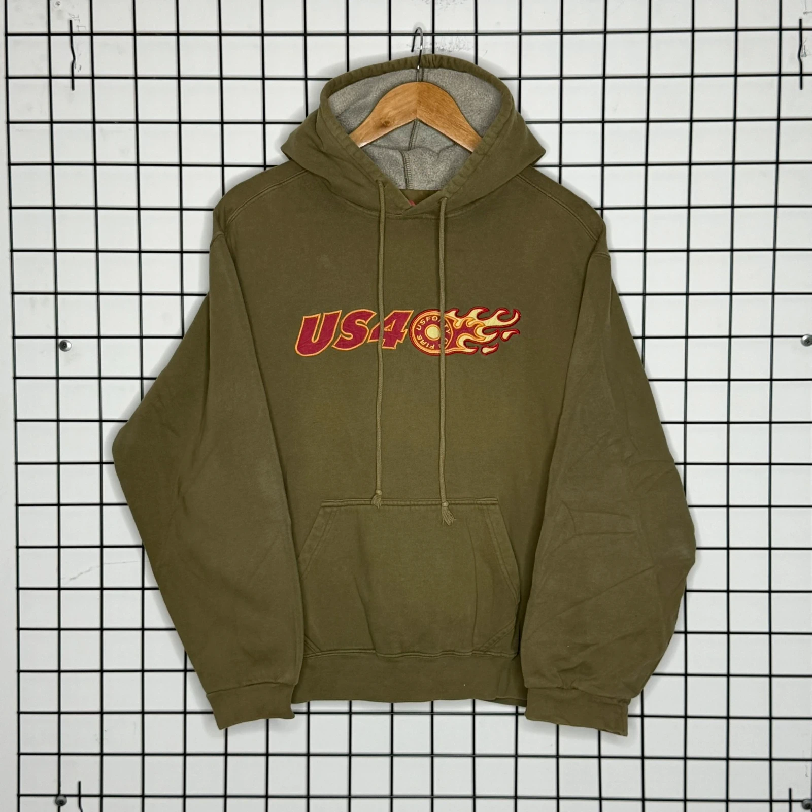 Thrasher Bluza z Kapturem Zielona L Vintage Streetwear - widok ogólny przód vintage