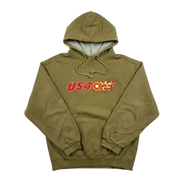 Thrasher Bluza z Kapturem Zielona L Vintage Streetwear - widok ogólny przód vintage