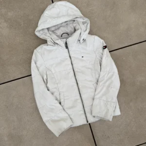 Tommy Hilfiger Kurtka Puchowa Biała S Vintage Streetwear - zdjęcie 3