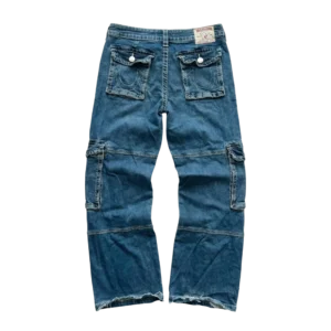 True Religion Spodnie Cargo Jeansy L Vintage Streetwear - widok ogólny przód vintage