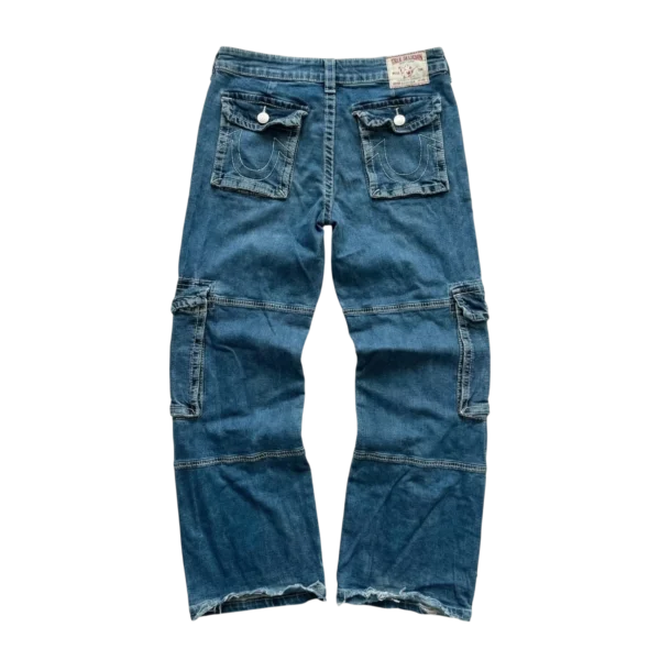 True Religion Spodnie Cargo Jeansy L Vintage Streetwear - widok ogólny przód vintage